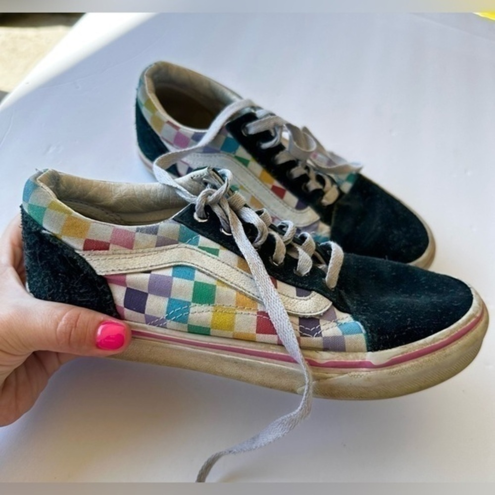 Vans kids Old Skool Black Rainbow Check